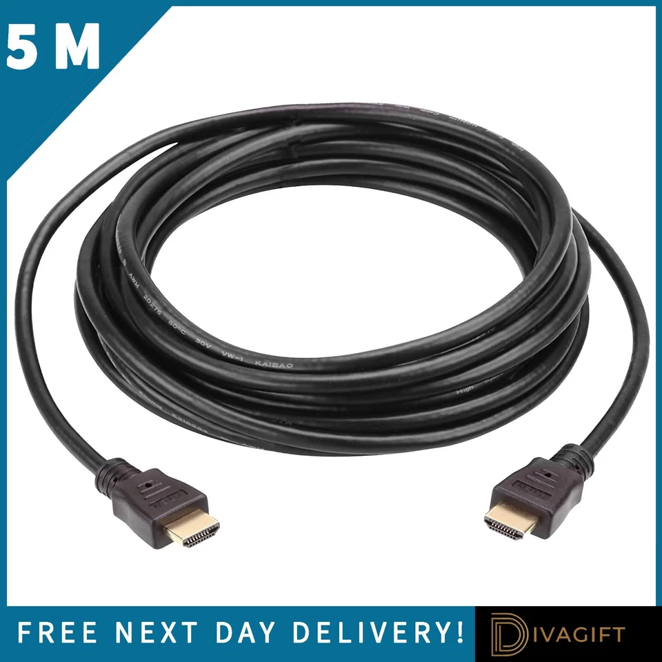 DIVA GIFT CABLE HDMI 5M PREMIUM 4K 2.0 ALTA VELOCIDAD CABLE 2160P 3D HDTV ULTRA UHD 5 METROS NUEVO