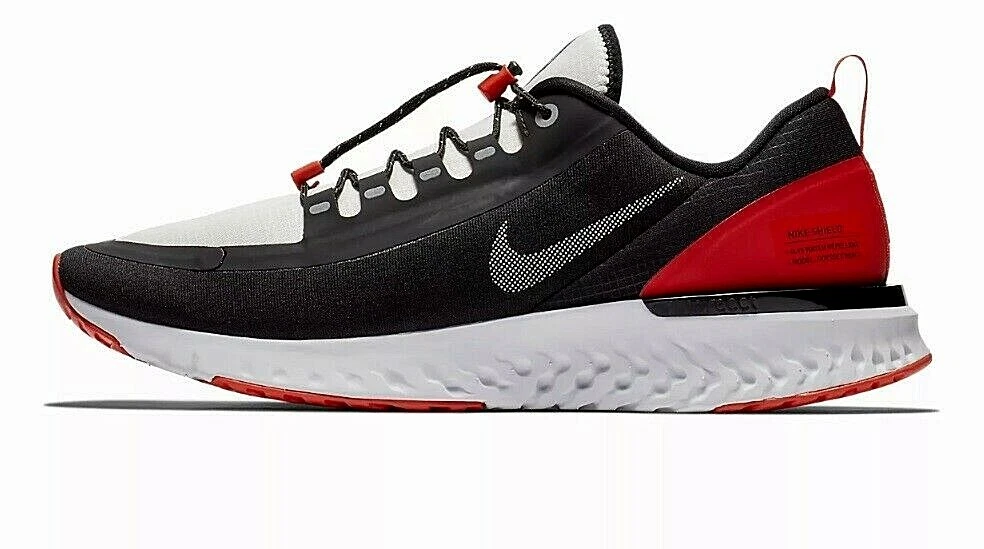 Nike Odyssey React Shield NRG Black Red Reflect Silver Running Shoes 6 BQ9780 |