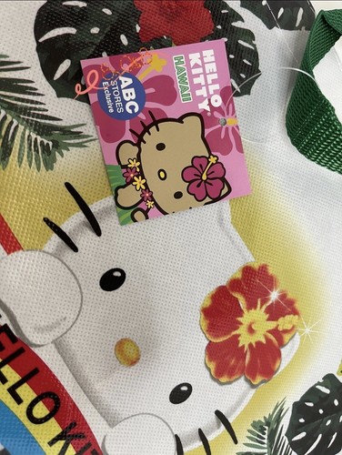 Sanrio Hawaii Hello Kitty wiederverwendbare Einkaufstasche Neu mit Etikett - Bild 2 von 4