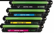4PK Toner Cartridges for HP CP5525 M750dn HP 650A CE270A CE271A CE272A CE273A