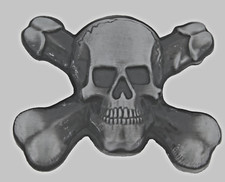 Skull Belt Buckle Vintage Accessories Gray Metal Skeleton Crossbones Pirate Sign