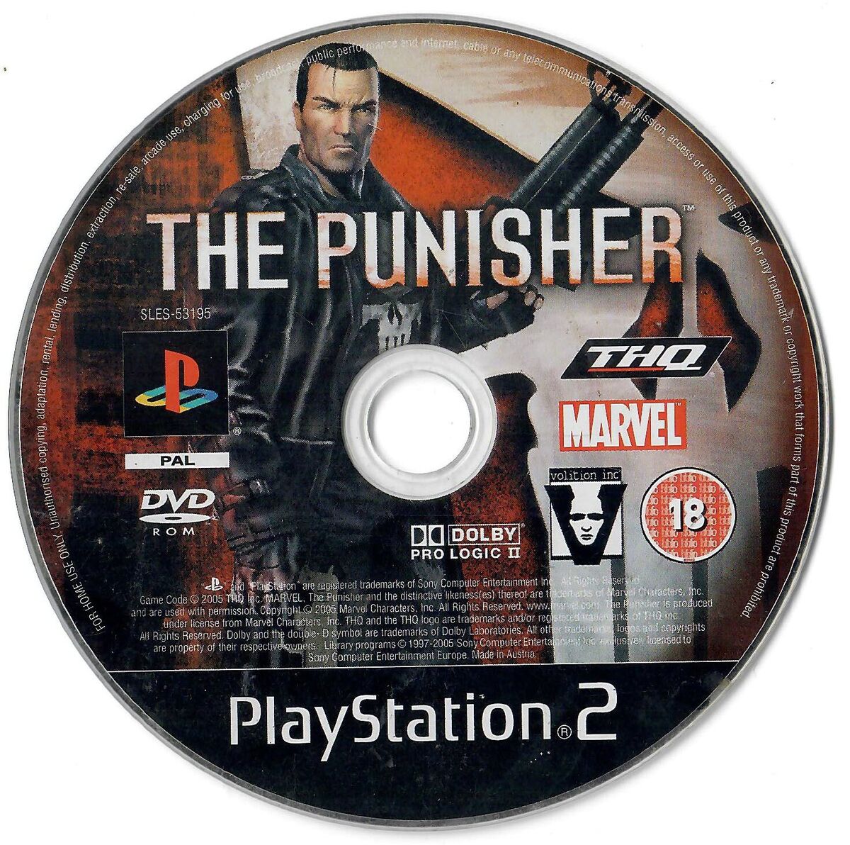 Video Game: The Punisher (PlayStation 2, EuropeCol:PS2 -53195-EUR,PC:SLES-53195