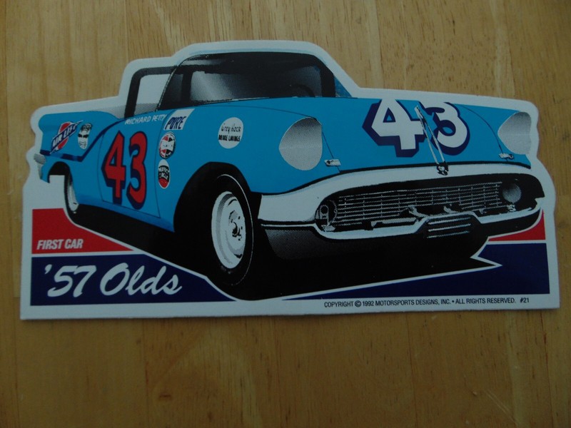 RICHARD PETTY 1957 OLSMOBILE CONVERTABLE RACING STICKER/DECAL
