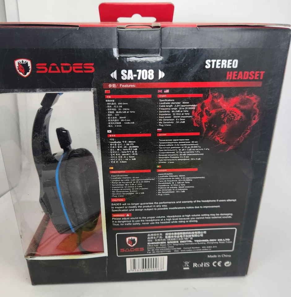 Sades Gaming Headset SA-708 BLUE/BLACK - Image 3 of 4