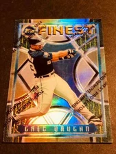 1995 Topps Finest Refractor w/peel Greg Vaughn Brewers #114