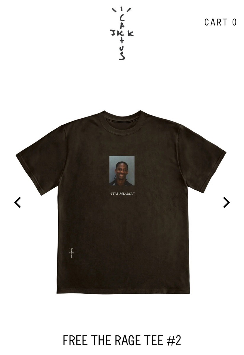 Free The Rage Tee #2 Travis Scott Free Cactus Jack! Size XL T 