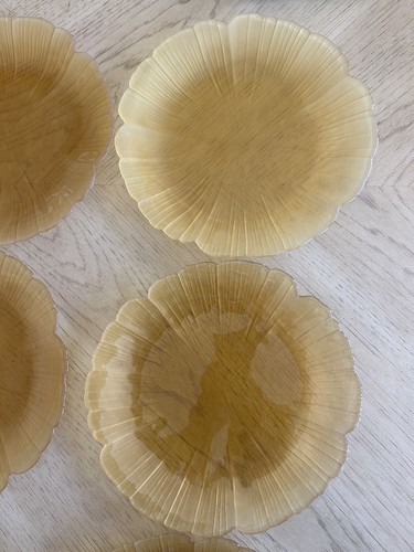8 Mikasa Kurata Controlled Bubbles Aquamarine Glass Lotus Blossom Plates 9inches - Picture 6 of 8