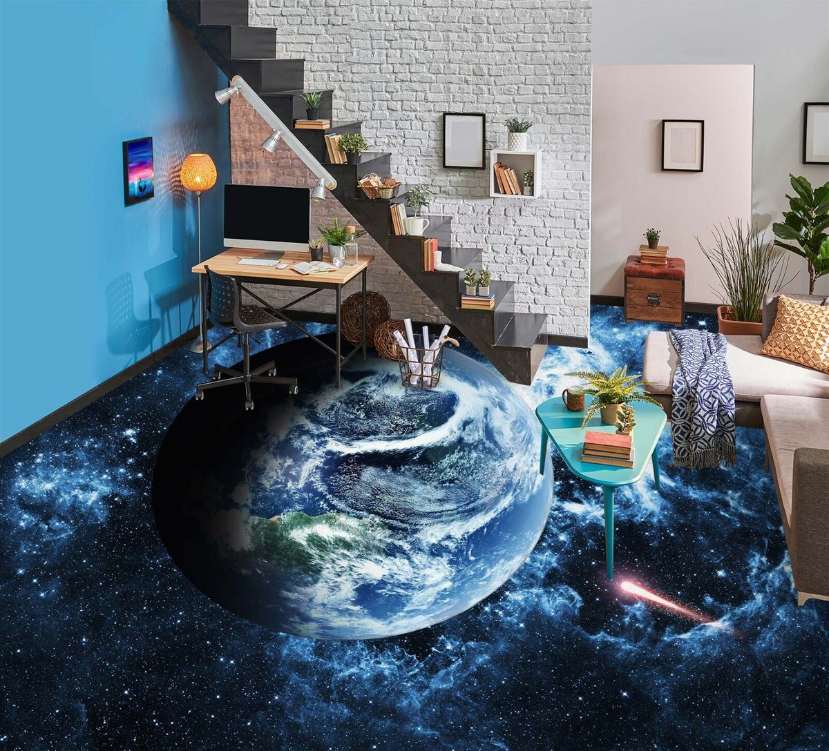3D Earth Star SKE1231 Floor WallPaper Print Decal Epoxy Floor Deco