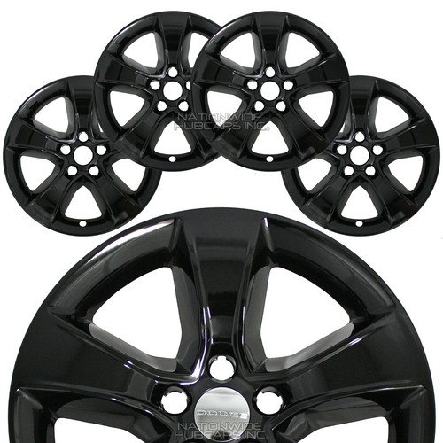 Set of 4 fits Dodge Charger 20112014 Black 17" Wheel Skins Hub Caps