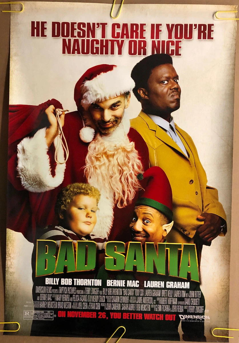 Original Vintage Two Sided Movie Poster Bad Santa Billy Bob Thornton Movie  Promo | eBay