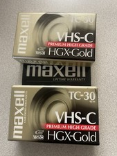 Lot Of 2 Sealed Maxell HGX-Gold TC 30 VHS C High Grade Camcorder Cassette Tapes