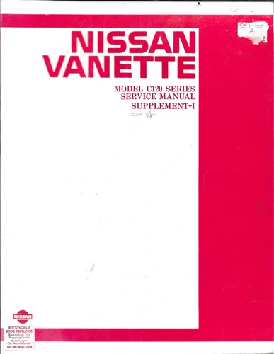 Nissan C120 Factory Workshop Repair Manual 1.2 & 1.5 1983 On MPN SM3EC120G0 - Picture 4 of 4