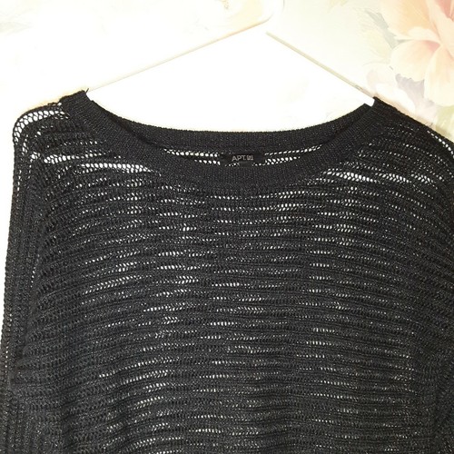 Apt 9 Damen Langarm Pullover Sweater schwarz mit Metallicfaden Small - Bild 2 von 8