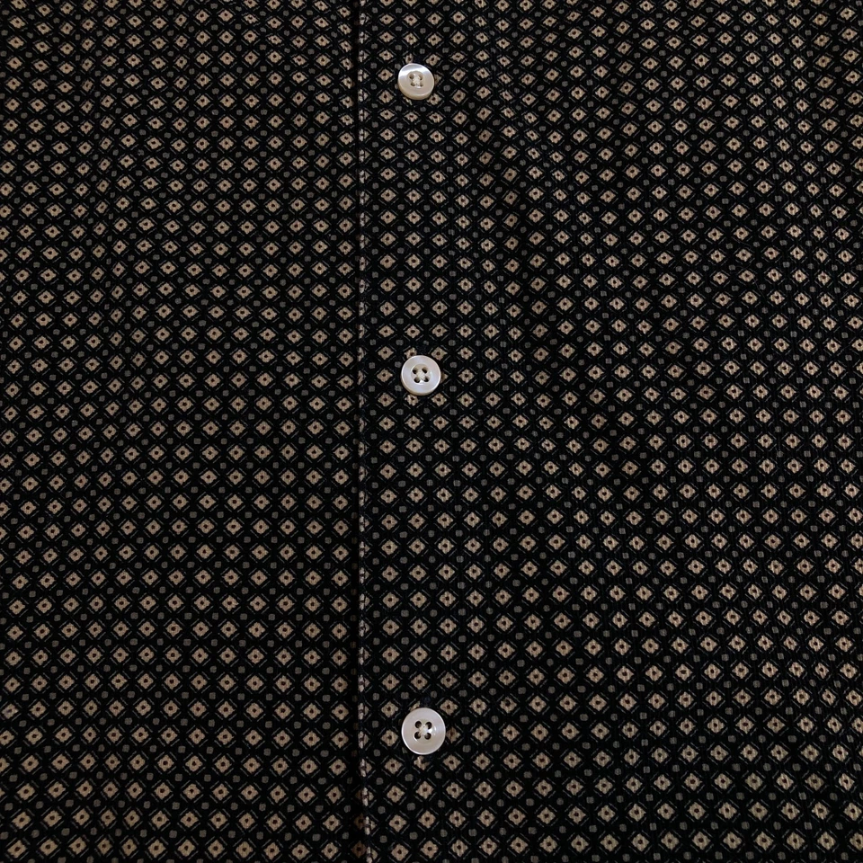 Camisa Murano Para Hombre Talla L Marrón Dorado Cuadros Abotonada Manga Larga Cuello Bolsillos Foto 4 de 4