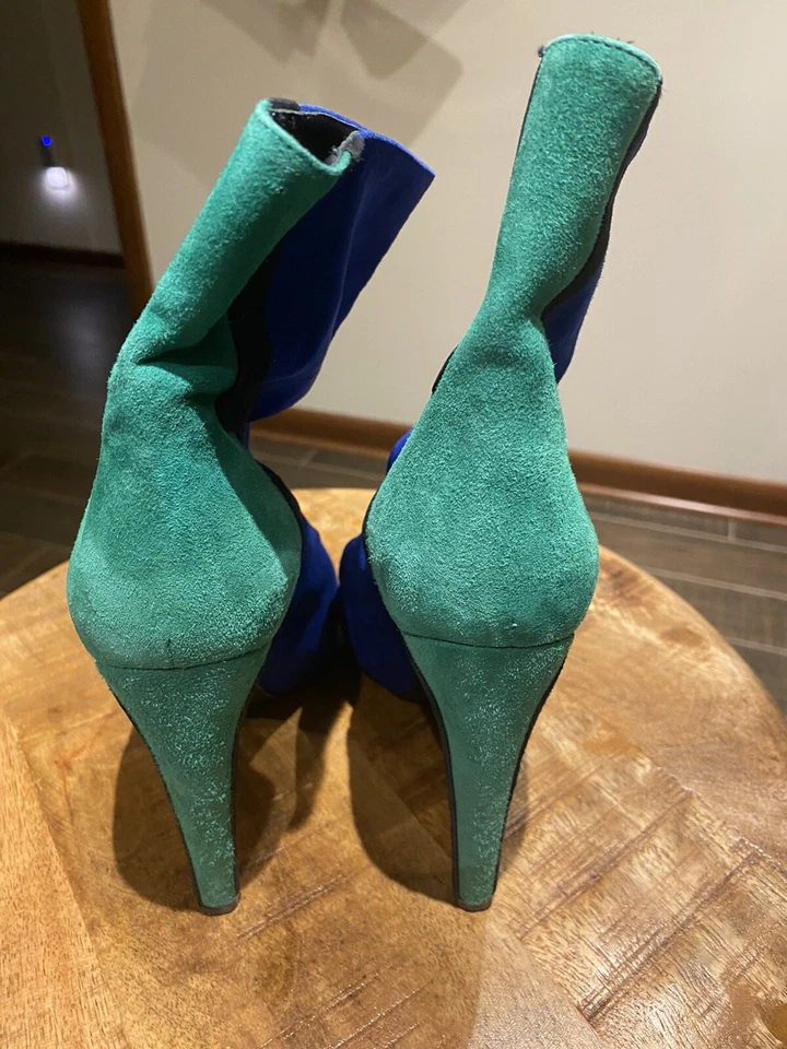 🔥Pierre Hardy Blue Green Multicolor Ankle Shoes Sz 36 US 5.5 Made In Italy! - Image 4 of 4