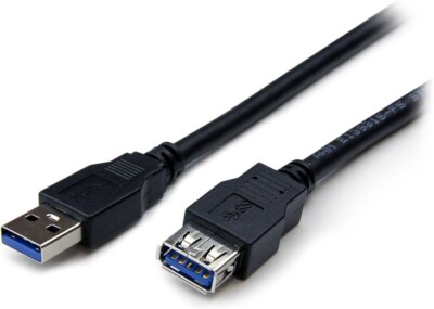 StarTech.com 6 Fuß schwarz SuperSpeed USB 3.0 Verlängerungskabel A zu A M/F - 2 m USB 3