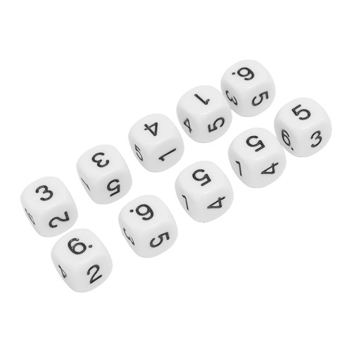 (White)20PCS 6 Sided Number Dice Plastic 16mm Round Corner Polyhedral Dice MU - Picture 16 of 22