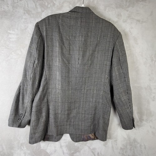 Abrigo deportivo Nino Cerruti para hombre 36R gris a cuadros 2 botones delantero pecho único EE. UU. - Imagen 4 de 16