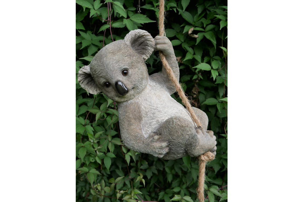 Koala Swinging On Rope Garden Tree Hanging Ornament Branch Animal Sculpture 6873
