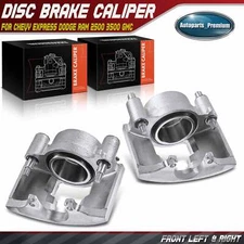 2x Front Brake Caliper w/ 1 Piston for Chevrolet GMC C/K Savana Express 2500