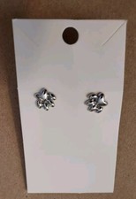 Brand New Silver Plated Cat Or Dog Paw Earrings