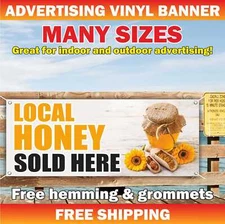 LOCAL HONEY SOLD HERE Advertising Banner Vinyl Mesh Sign pure raw honeycomb bees