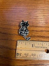 Life is Better with Cats Black Gold Funny Lapel Pin Badge Teal Blue Gift Box