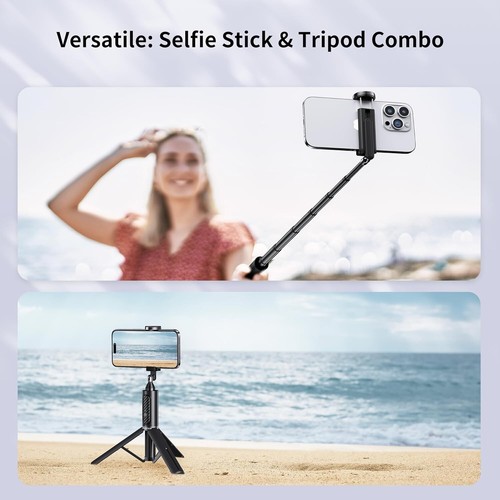 ATUMTEK Selfie Stick Tripod, Extendable 3 in 1 Aluminum Bluetooth Selfie Stick w - Picture 3 of 7