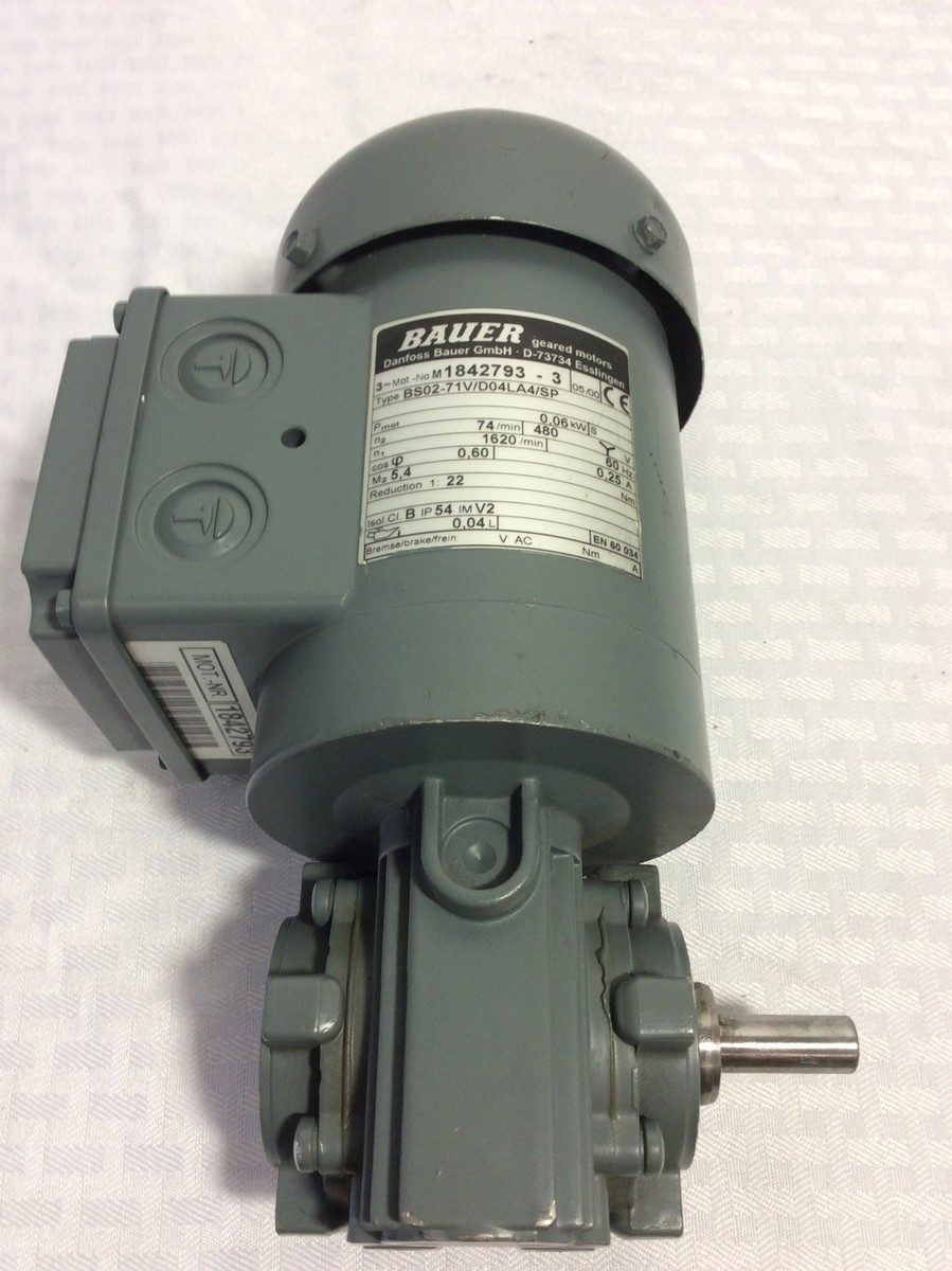 Bauer DanFoss Right Angle Gear Motor 1842793-3 BS02-71V/D04LA4/SP