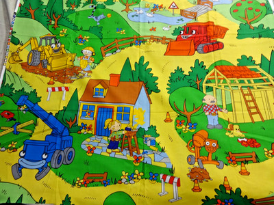2003 Cranston Print Works Bob the Builder Cotton Fabric 52 x 45 inches