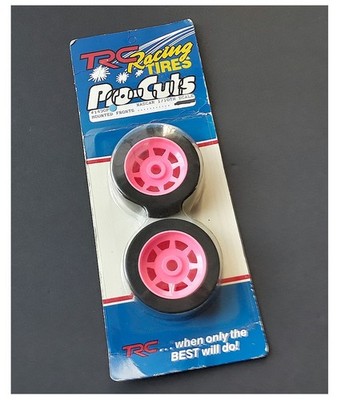 Vintage RC Pan Car TRC Hot Pink Mounted Front Foam Tires NASCAR 1/10 Pro 10 ?NIB