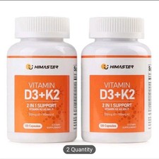 Vitamin D3 with K2 D3 4000IU and K2 as MK-7 100mcg 240 Vegetarian Capsules