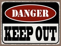 Holzschild 30X40 Cm Danger Keep Out Kein Zutritt Deko Geschenk Holz Schild