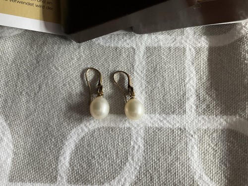 Ohrringe mi Zucht Perle und Diamanten ca. 0,1 ctGelbgold 333 Top Zustand - Bild 2 von 6