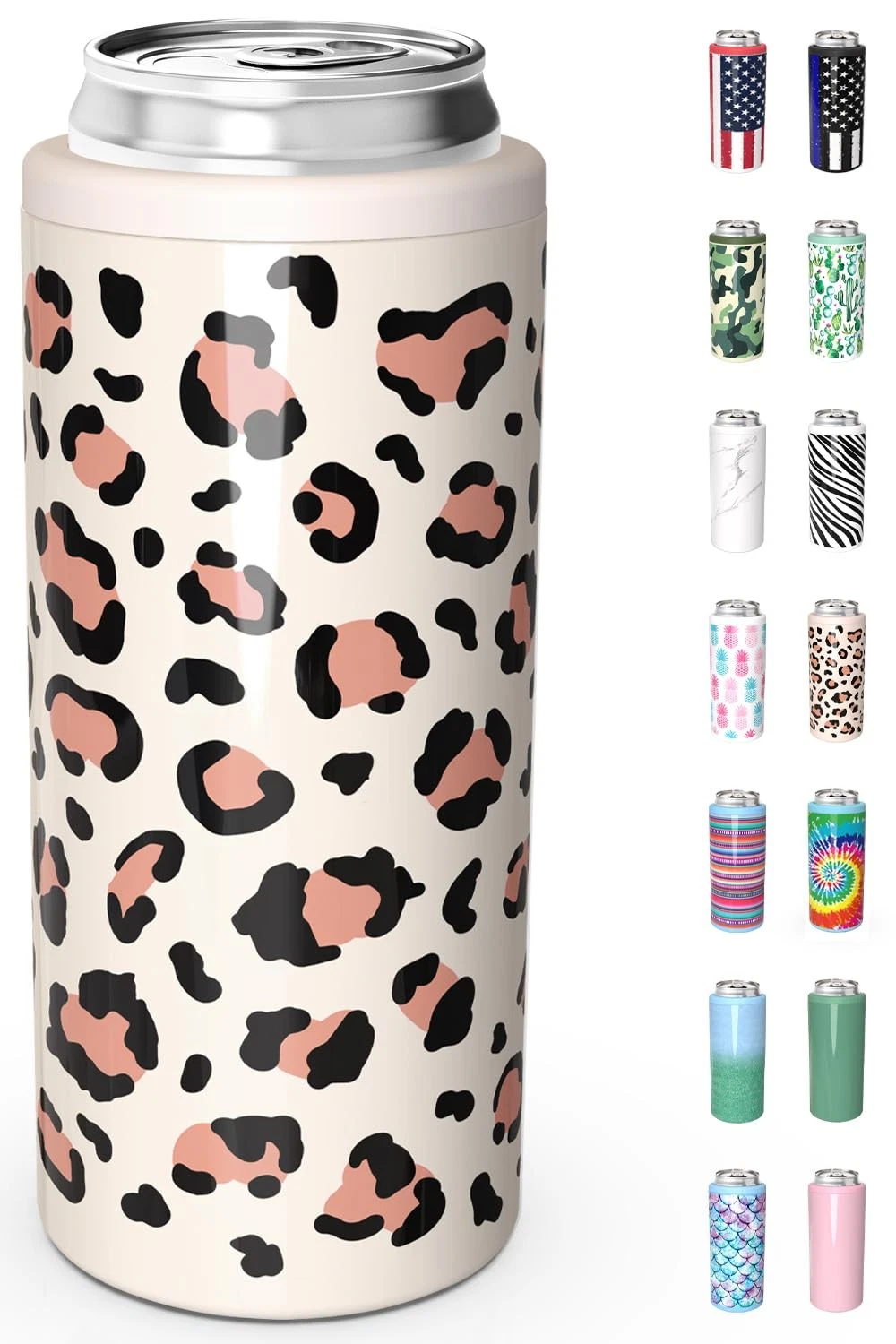Skinny Can Cooler for Slim Beer & Hard Seltzer, Stainless Steel, Doucle-Walle...