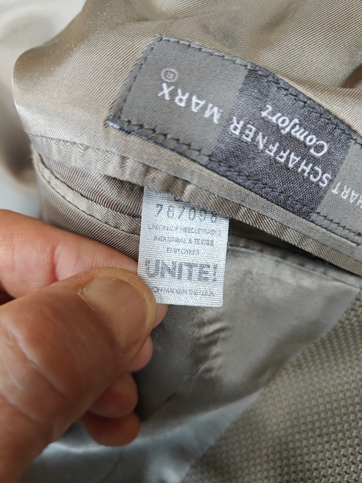 Veste Sport Hart Schaffner Marx Taille 40R - Laine Beige, 2 Boutons, Double Fente - Occasion Très Bon état