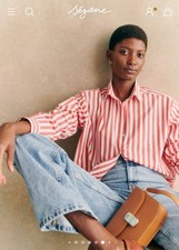 Ladies Sezane Button Up Stripped Long Sleeve ...