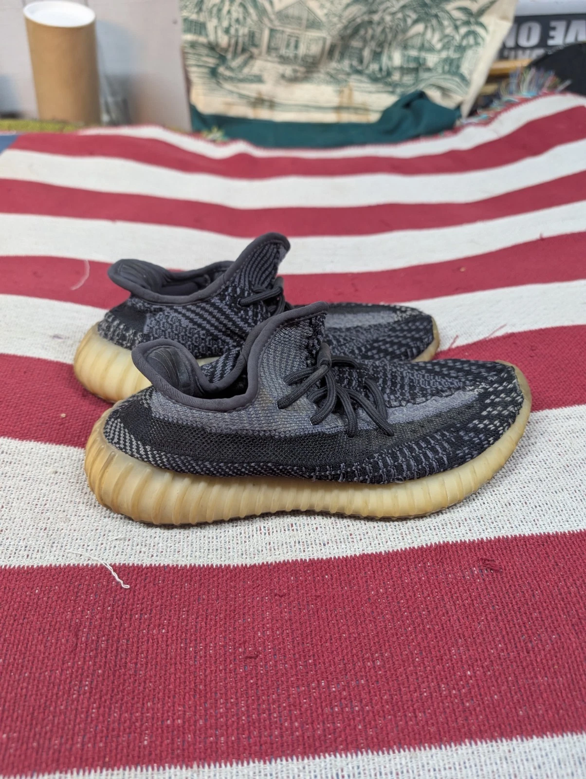 ADIDAS Yeezy Boost 350 V2 Uomo Taglia Scarpe da ginnastica sportive 5 M nere grigie FZ5000