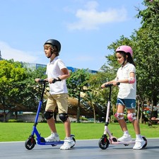 180W Electric Scooter Kids 6-14 10MPH 7Mi Range Colorful Lights Adjustable Heigh