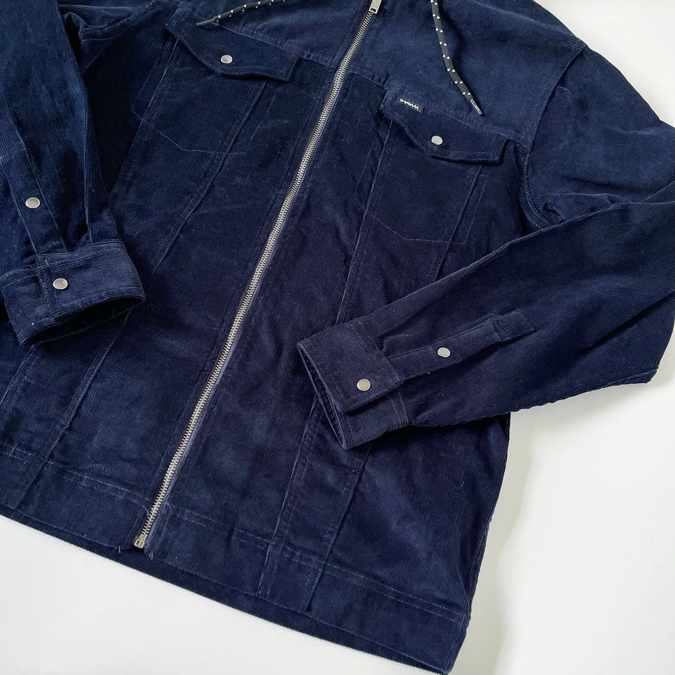 Chaqueta de pana con capucha Tony Hawk de colección para hombre grande con capucha de algodón cremallera completa Foto 4 de 4