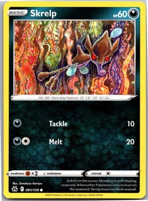Skrelp 081/159 Common Crown Zenith Pokemon Near Mint