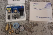 NANPU 1/4" Air Drying System Double Air Filters Pressure Regulator Combo DFR-02M