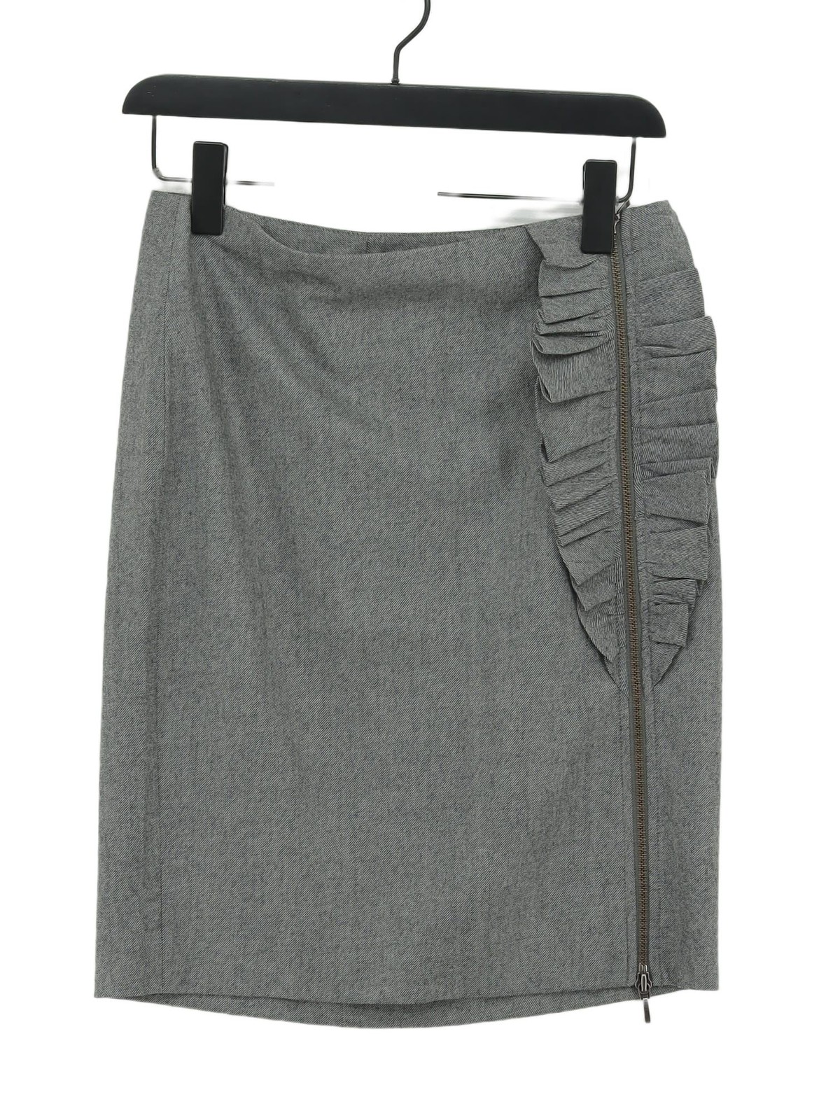 Banana Republic Grey Wool Blend Midi A-Line Skirt UK Size 8