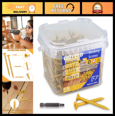 #10 x 2'' Deck Screws, T25 Torx Drive, 466 PCS Flat Head Steel, Rust Resistant Fa