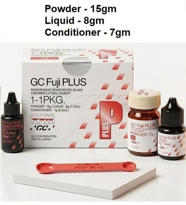 GC Fuji Plus Luting Cement Powder 15g / Liquid 7mL / Conditioner 6.5mL