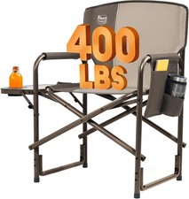 Tan Oversized Aluminum Directors Chair 400lbs Heavy Duty Outdoor Camping Chair