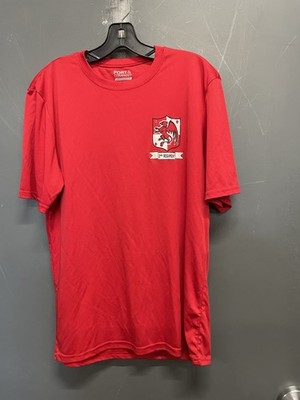 USMC 2nd Regiment Step Lion, Eat Snake Red Short Sleeve Athletic Shirt Size M 