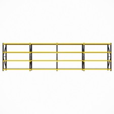 New 2m H 4 Bays 4 Tier Workshop Garage Shelving Bay Unit Storage Black & Yellow