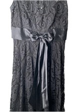 Adrianna Papell  Dress black lace silk Size 6