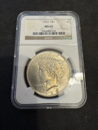 Peace Silver Dollar 1923 MS65 Graded